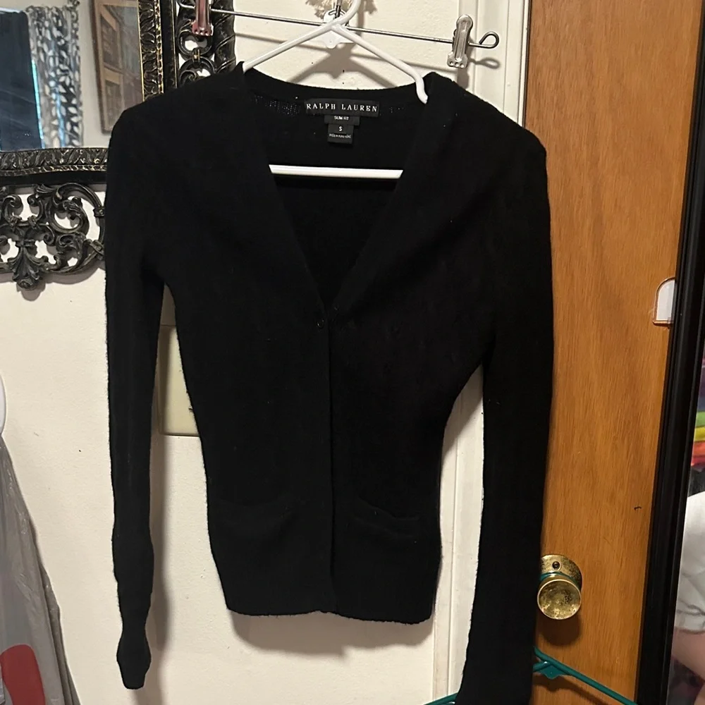 Women's Ralph Lauren Black label 100% cashmere Cardigan Sweater - Picture 2 of 5